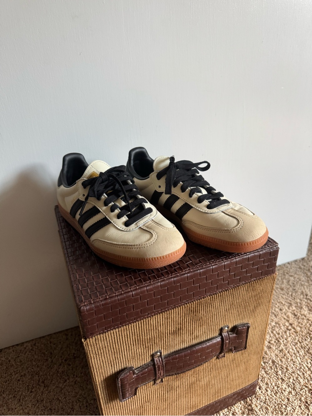 adidas Beige & Black Low-Profile Sneakers